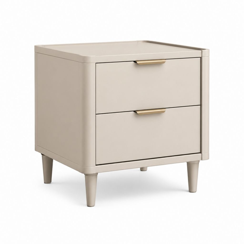 Nachttisch mit 2 Schubladen Beige MDF rechteckig 50 x 40 x 55 cm