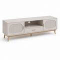 TV-Lowboard Beige aus MDF mit gerippter Front 160 x 40 x 55 cm