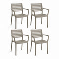 4er Set Gartenstühle mit Armlehnen Taupe aus Polypropylen 58 x 60 x 80 cm